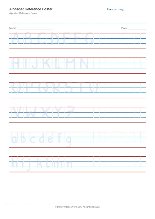 Free printable handwriting practice — Dotted trace — PDF download
