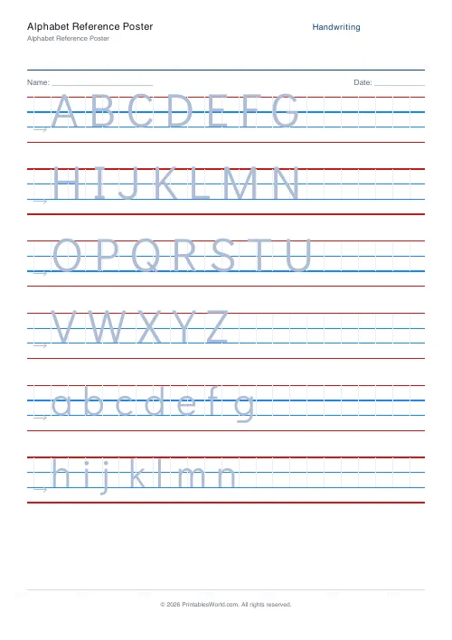Free printable handwriting practice — Didact Gothic (print) — PDF download
