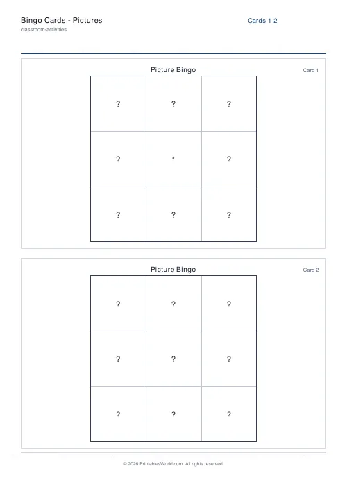 Free printable bingo card — 3×3, with answer key — PDF download