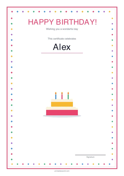 Free printable birthday certificate — Show — PDF download