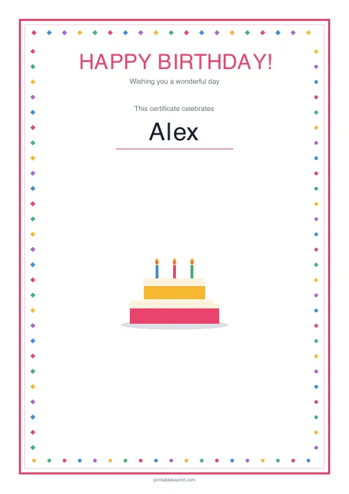 Free printable birthday certificate — Hide — PDF download