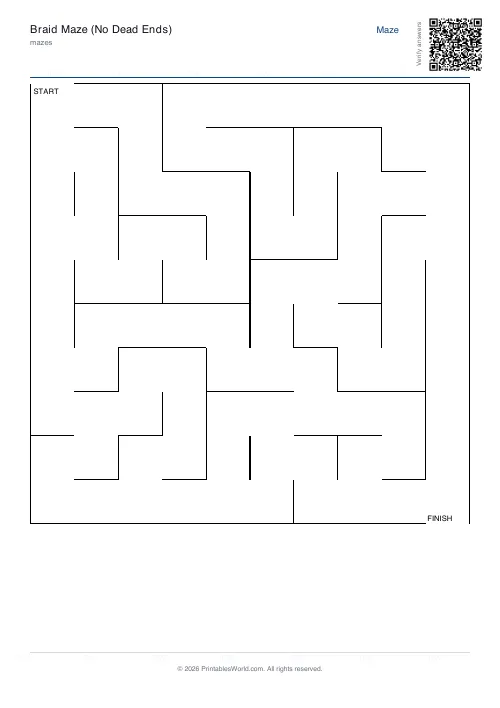 Free printable braid maze — 10×10 — PDF download