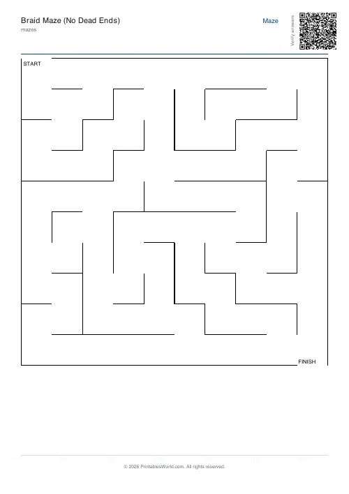 Free printable braid maze — 10×10, with answer key — PDF download
