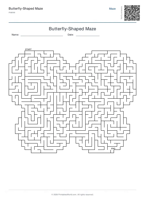 Free printable butterfly maze — 40 — PDF download