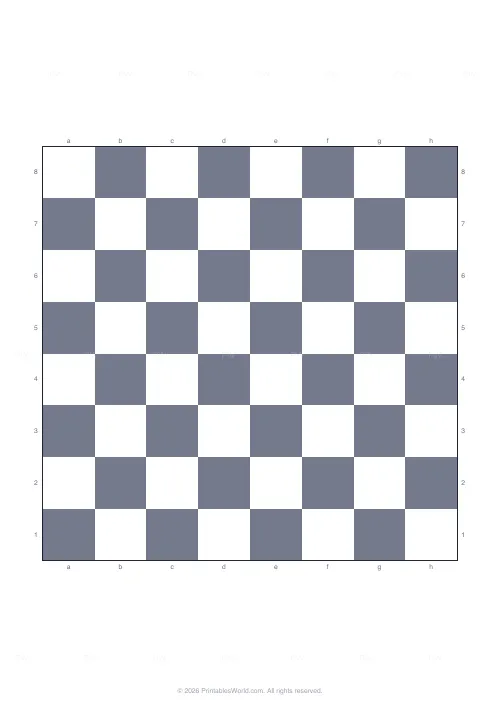 Free printable chess and checkers board (dark squares), PDF download