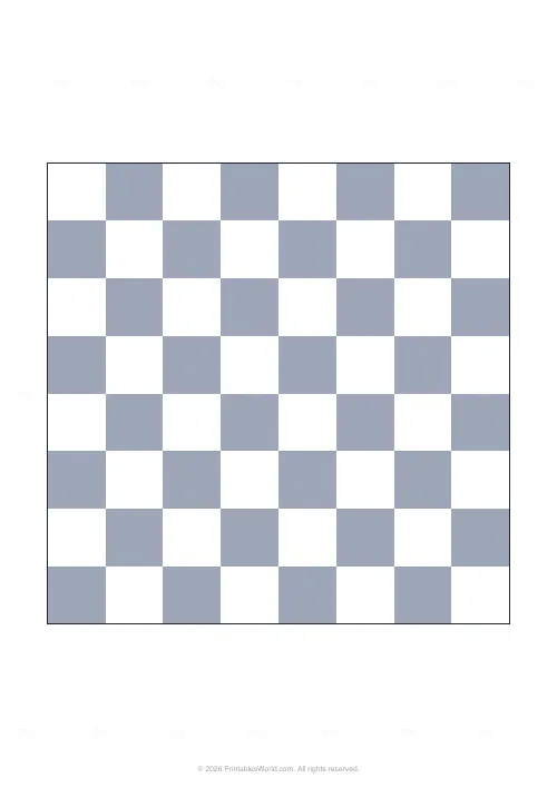 Free printable chess and checkers board (no coordinates), PDF download