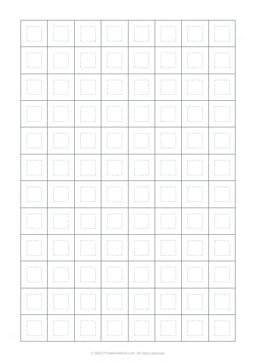 Free printable Chinese character practice grid — Hui Gong Ge (inner box) — PDF download