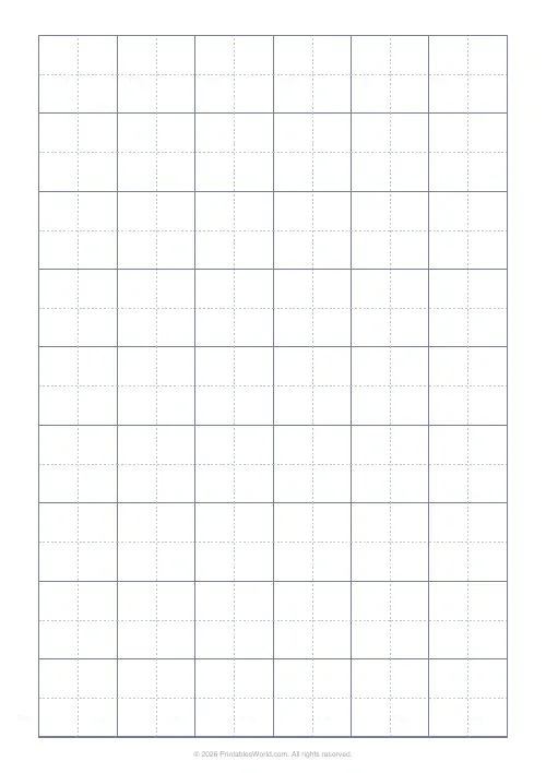 Free printable Chinese character practice grid — 30 mm — PDF download