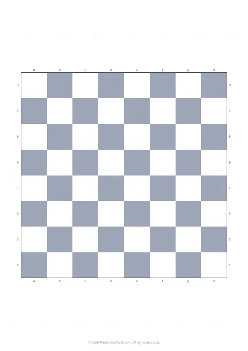 Free printable printable game board (Chess), PDF download