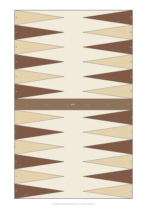 Free printable printable game board (Backgammon), PDF download