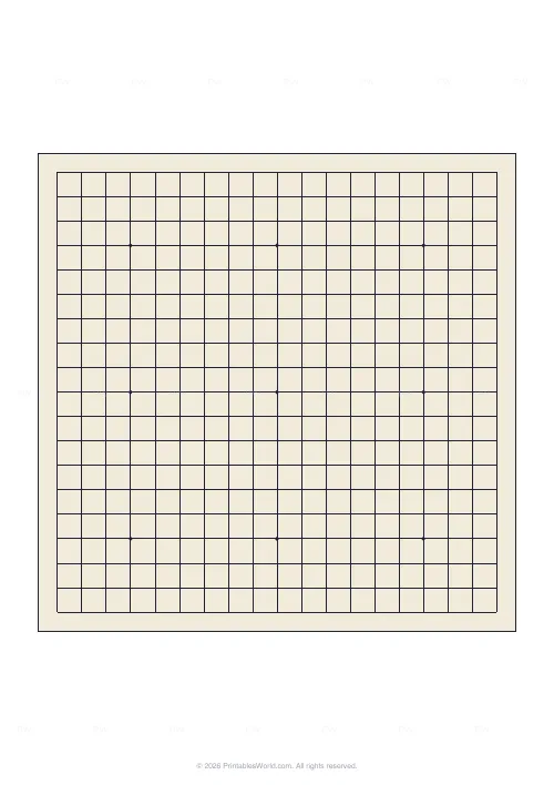 Free printable printable game board (Go 19x19), PDF download