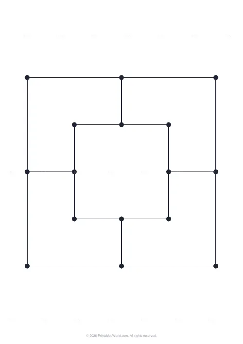 Free printable printable game board (Six Men's Morris), PDF download