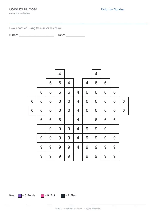 Free printable color-by-number worksheet — Butterfly — PDF download