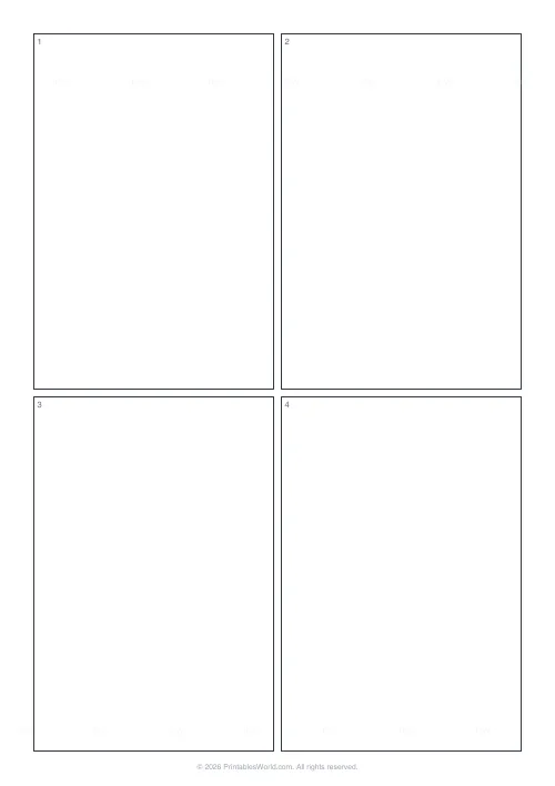 Free printable 4-panel comic paper — PDF download