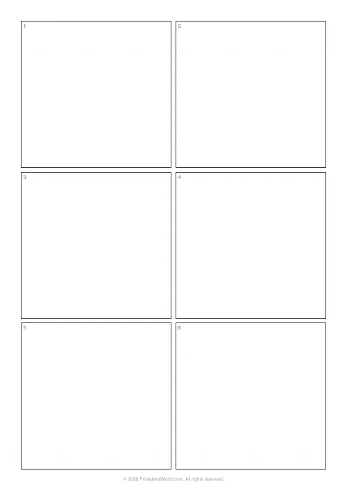 Free printable 6-panel comic paper — PDF download