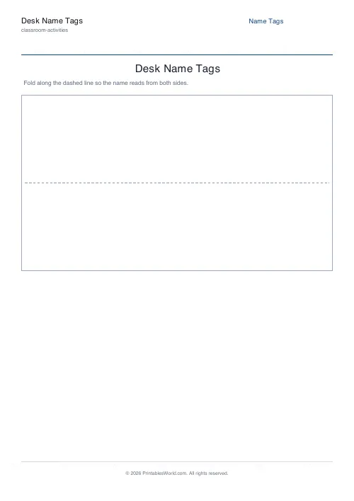Free printable foldable desk name plate — 2 — PDF download
