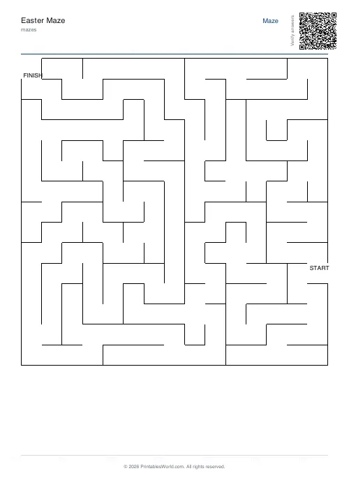 Free printable maze — Easy — PDF download