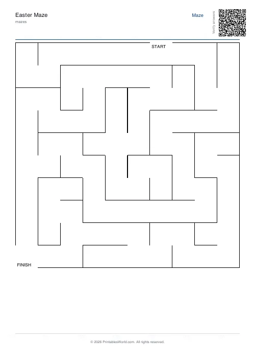 Free printable maze — 10×10 — PDF download