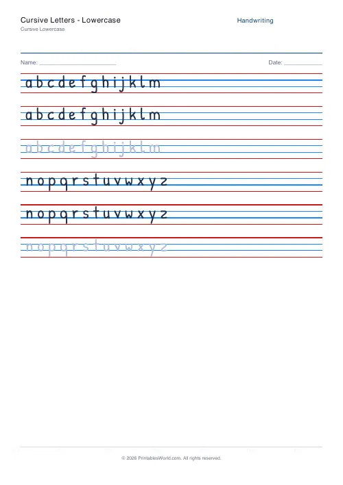 Free printable handwriting practice — Patrick Hand — PDF download