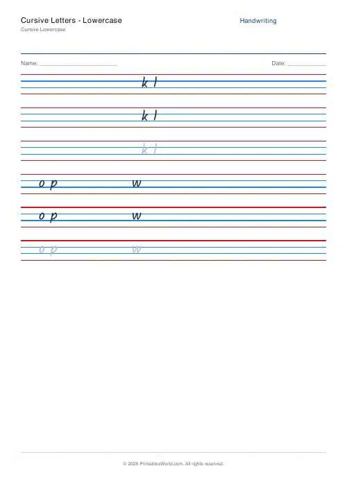Free printable handwriting practice — Kalam — PDF download