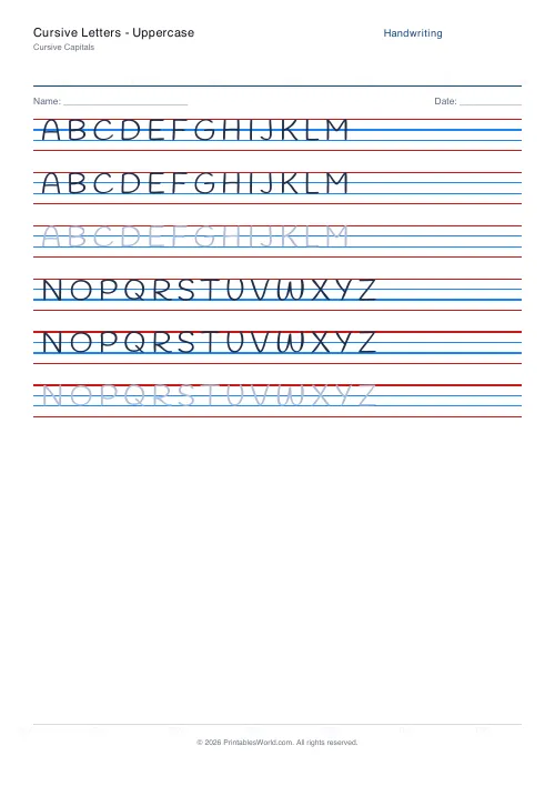 Free printable handwriting practice — Handlee — PDF download