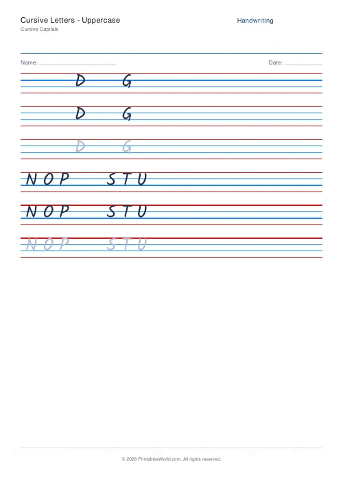 Free printable handwriting practice — Kalam — PDF download