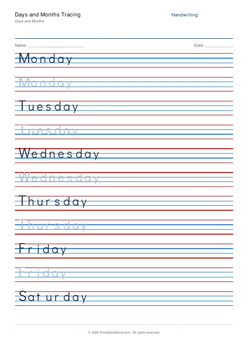 Free printable handwriting practice — Didact Gothic (print) — PDF download