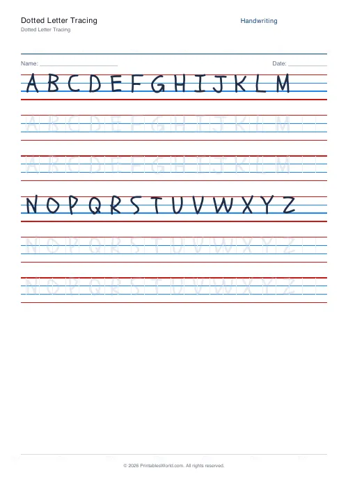 Free printable handwriting practice — Schoolbell — PDF download
