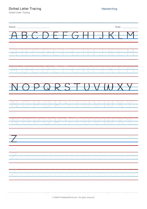 Free printable handwriting practice — Handlee — PDF download
