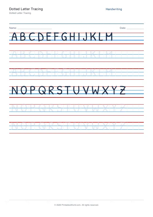 Free printable handwriting practice — Cursive (joined) — PDF download