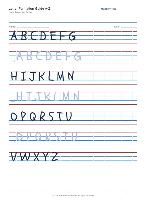 Free printable handwriting practice — Schoolbell — PDF download
