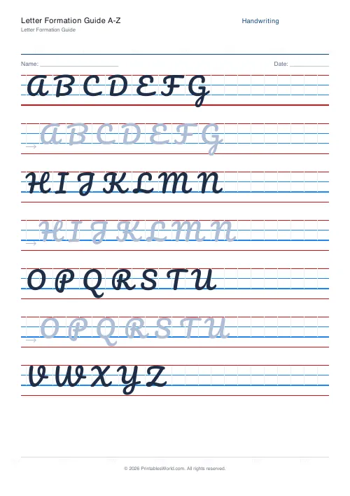 Free printable handwriting practice — Pacifico (cursive) — PDF download
