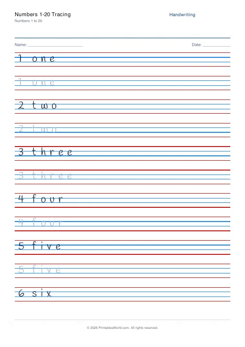 Free printable handwriting practice — Handlee — PDF download