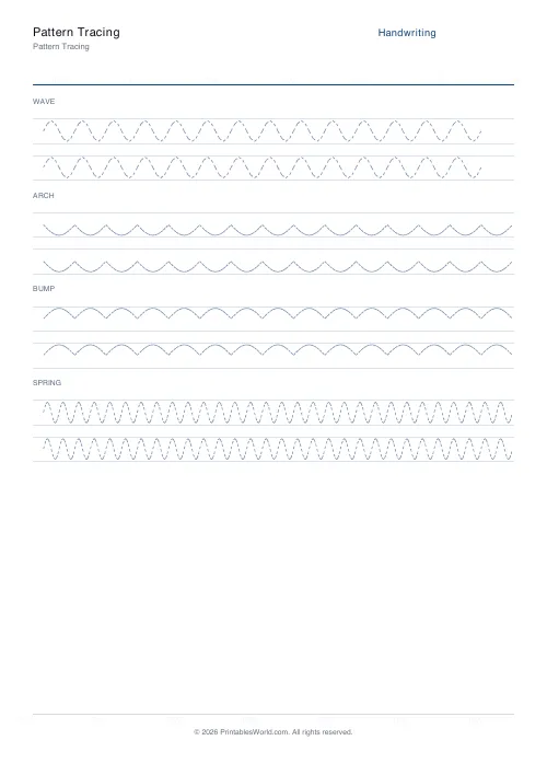 Free printable pattern tracing — Curved patterns — PDF download