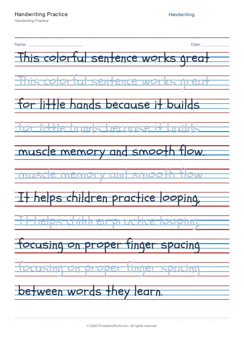 Handwriting printables