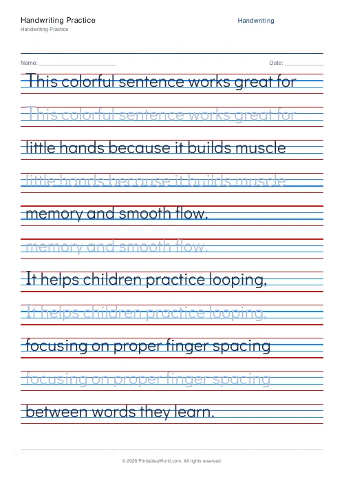 Free printable handwriting practice — Didact Gothic (print) — PDF download