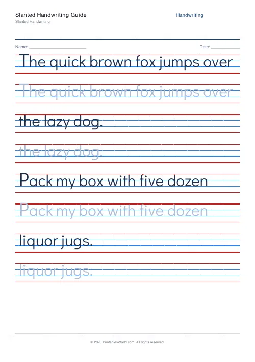 Free printable handwriting practice — Didact Gothic (print) — PDF download