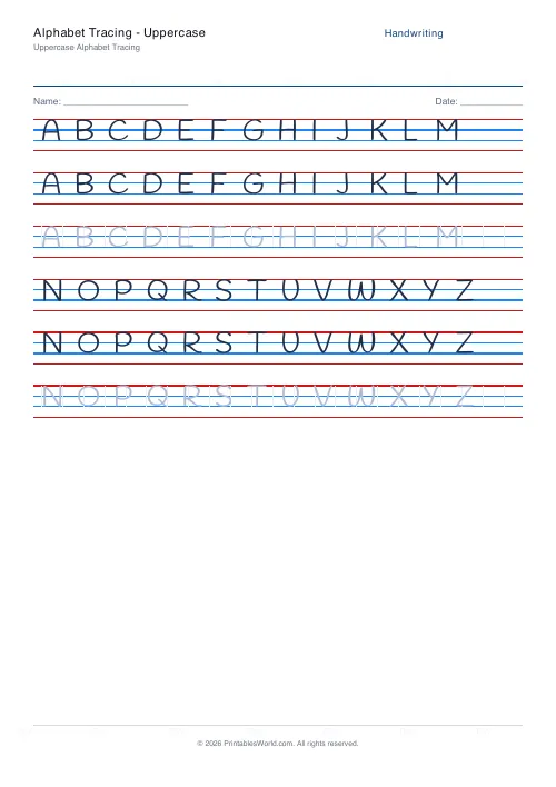 Free printable handwriting practice — Handlee — PDF download