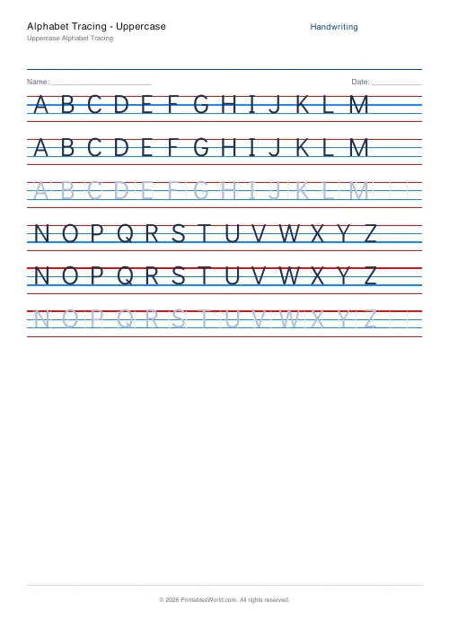 Free printable handwriting practice — Didact Gothic (print) — PDF download