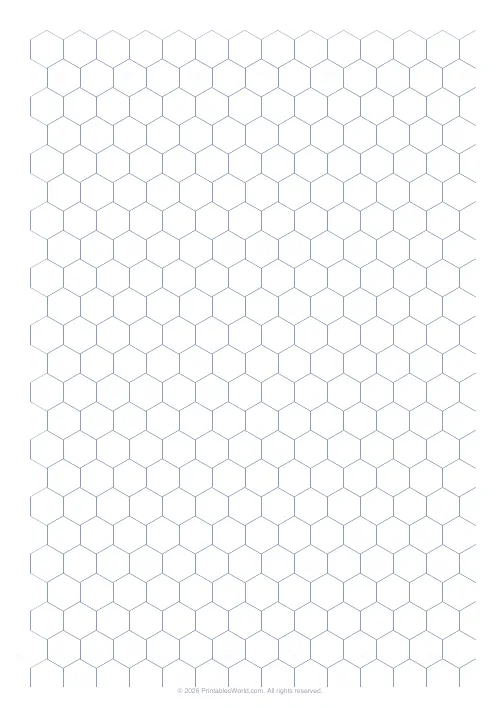 Free printable hex grid paper — 8 mm edge — PDF download