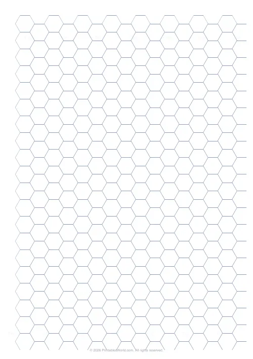 Free printable hex grid paper — 8 mm edge — PDF download