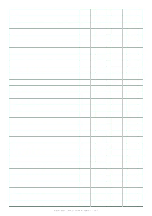 Free printable accounting ledger paper — 4 columns — PDF download
