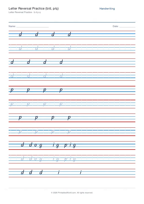 Free printable handwriting practice — Kalam — PDF download