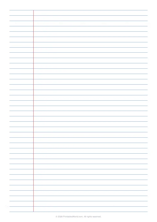 Free printable lined paper — 7.1 mm (college ruled) — PDF download