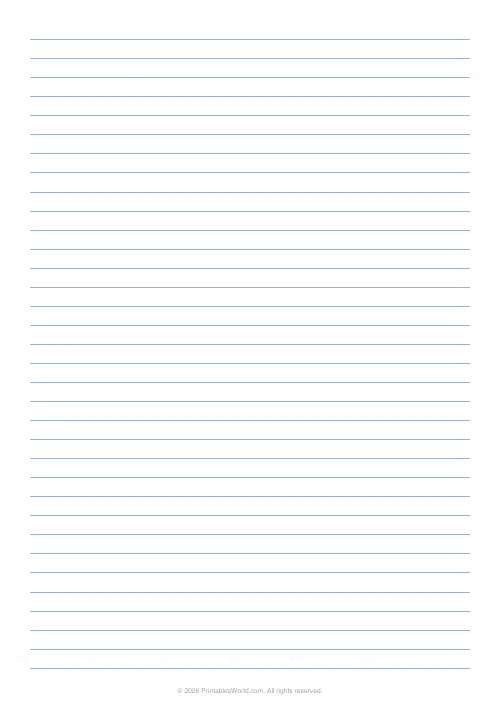 Free printable lined paper — Blue — PDF download