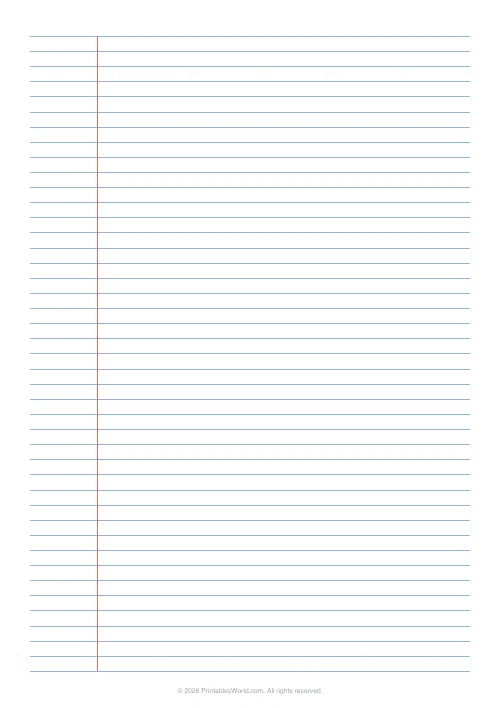 Free printable lined paper — 6.35 mm (narrow ruled) — PDF download