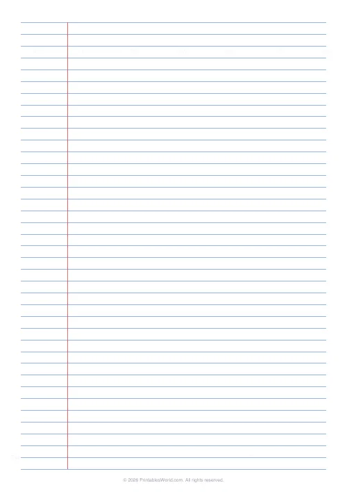 Free printable lined paper — 7.1 mm (college ruled) — PDF download