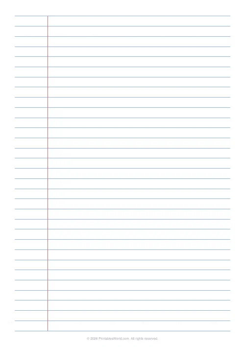 Free printable lined paper — 8.7 mm (wide ruled) — PDF download