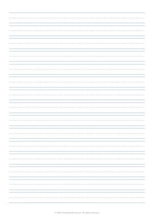 Free printable lined paper — Blue — PDF download
