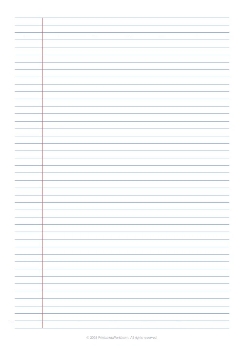 Free printable lined paper — 6.35 mm (narrow ruled) — PDF download